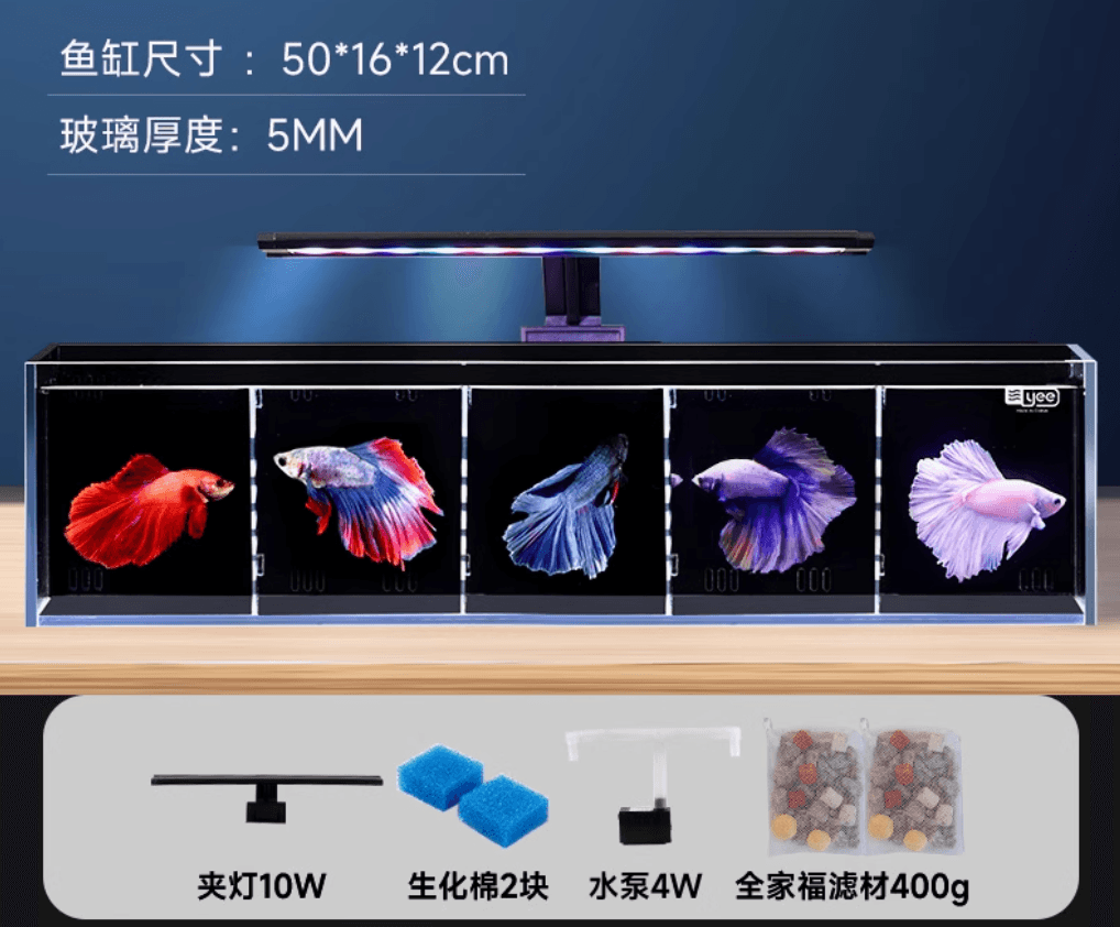 ទូត្រីក្រឹម Betta Fish Tank (Size: 50*16*12cm)