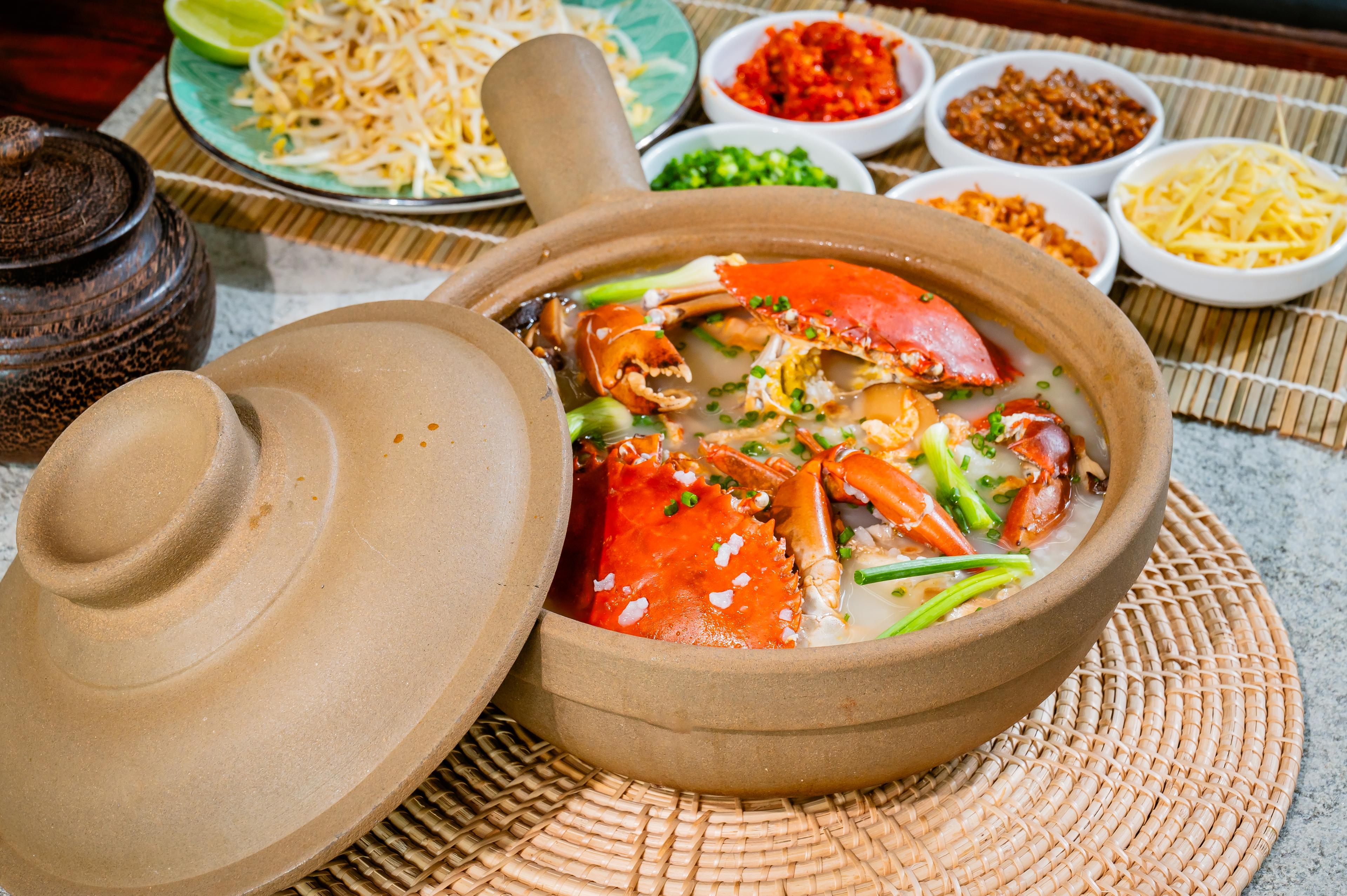 បបរគ្រឿង ក្តាមថ្ម Mud crab porridge 蟹粥