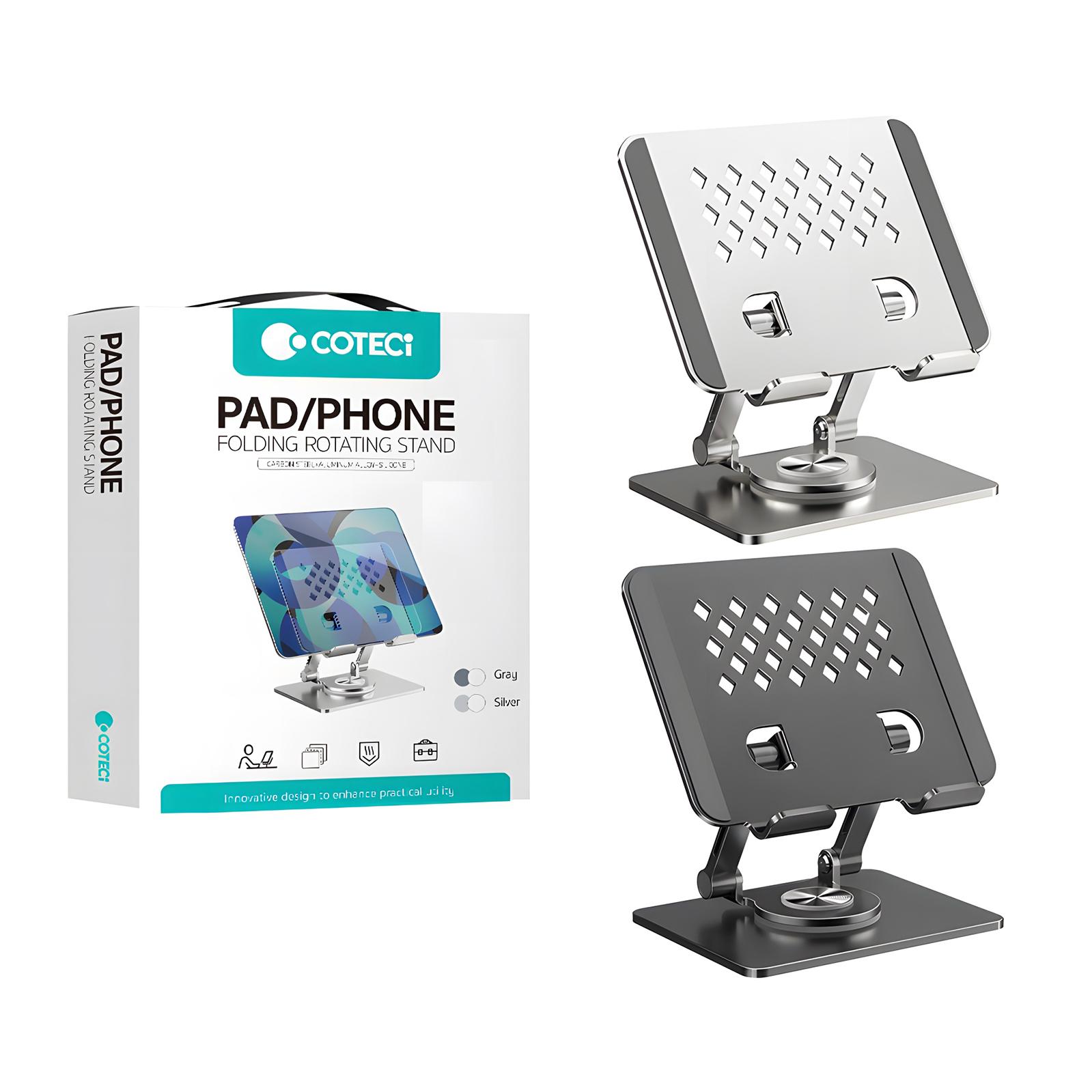 COTECI 360° Aluminum Alloy Pad/Phone Folding Rotating Stand