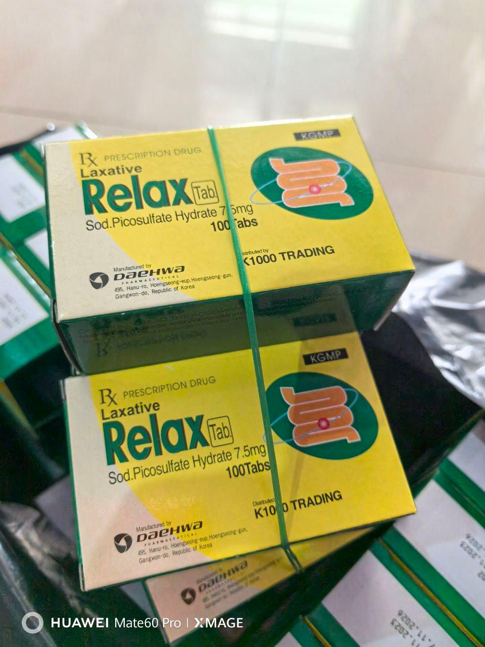 Relax laxative 100tab 11/2026  ប្រអប់