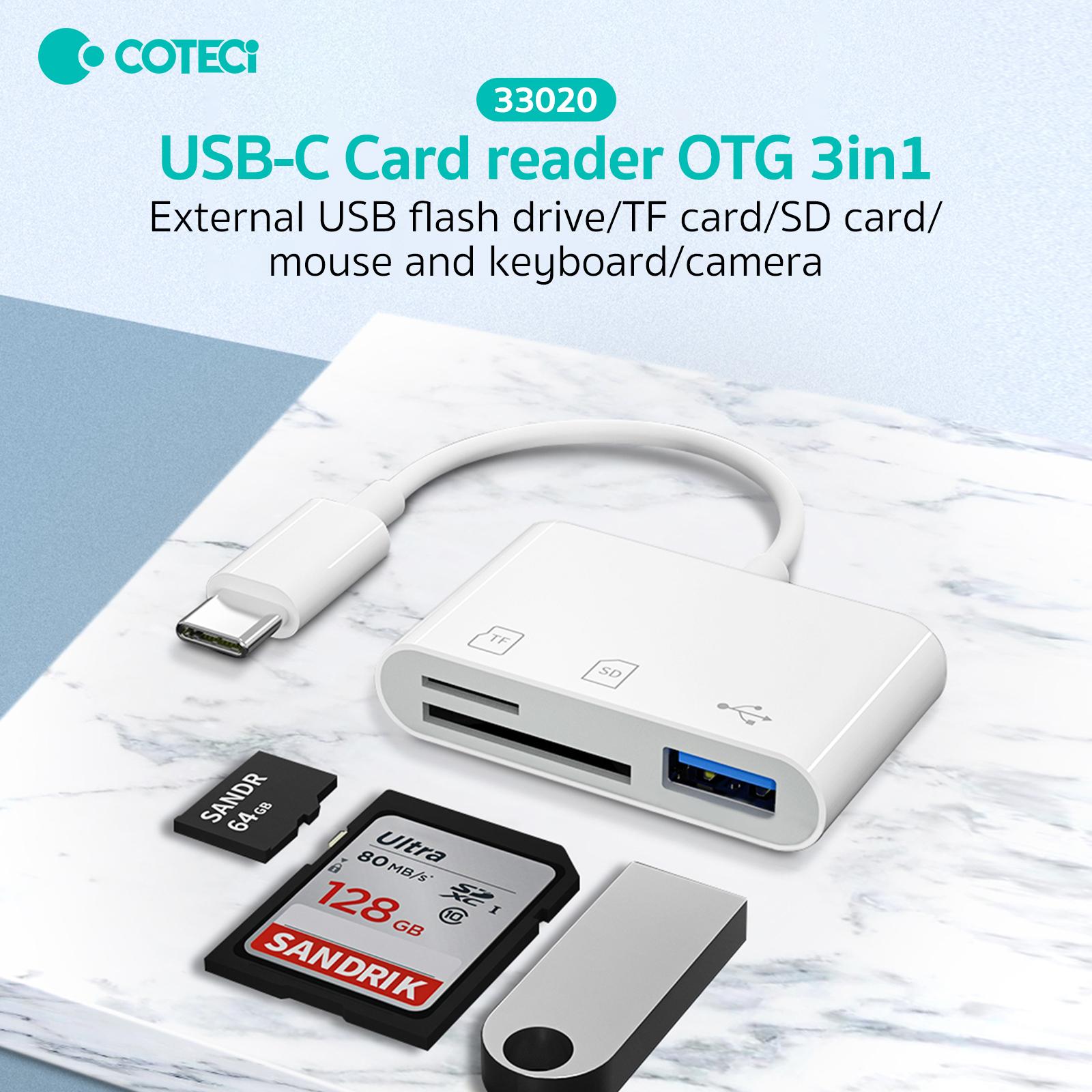 COTECI USB-C Card Reader OTG 3 IN 1