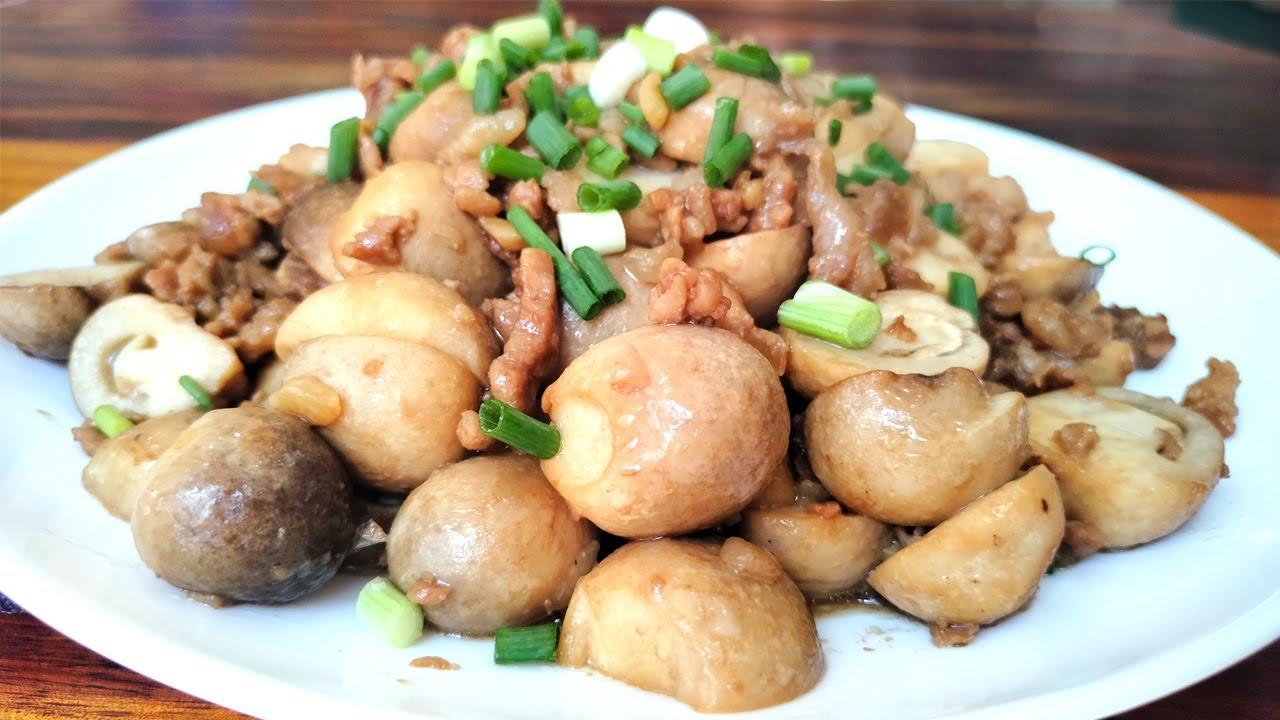ឆាផ្សិតសាច់គោ