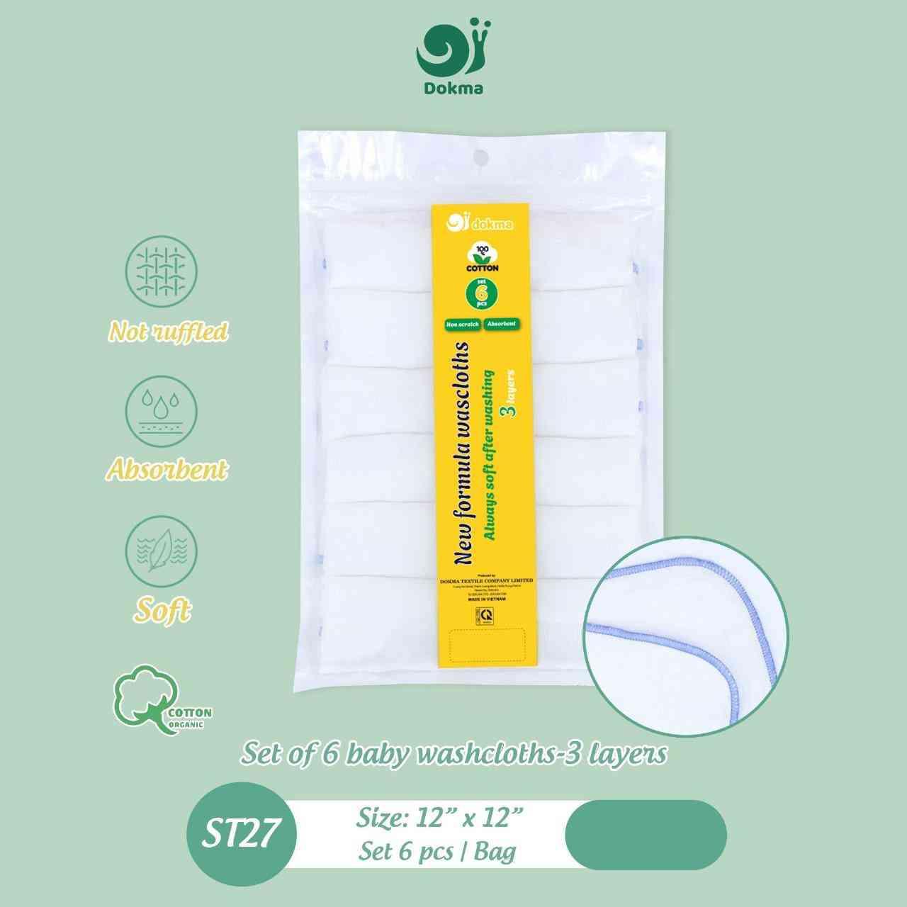 កន្សែងជូត Organic 3ស្រទាប់