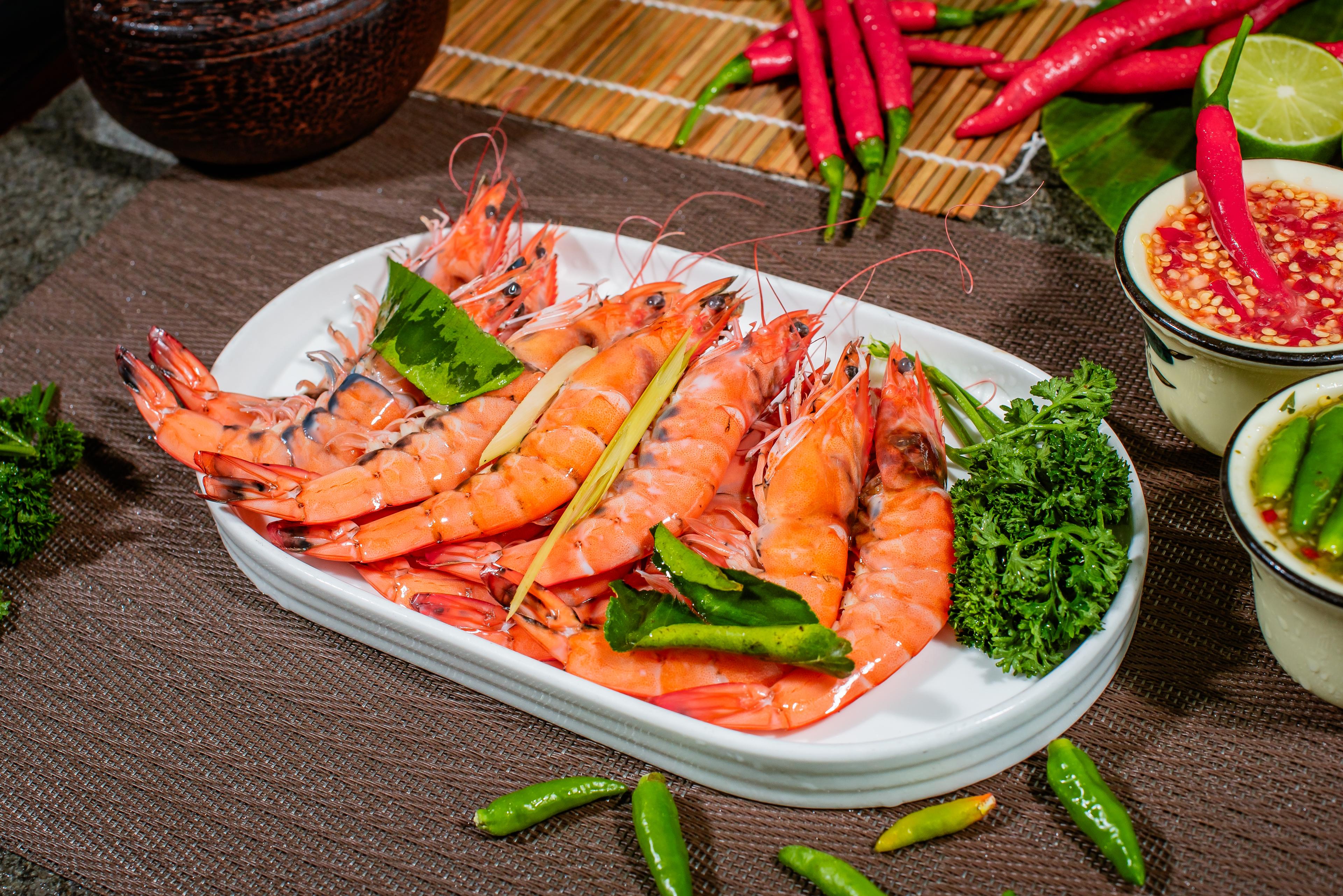 បង្គាស្រុះ Steamed shrimp 蒸虾