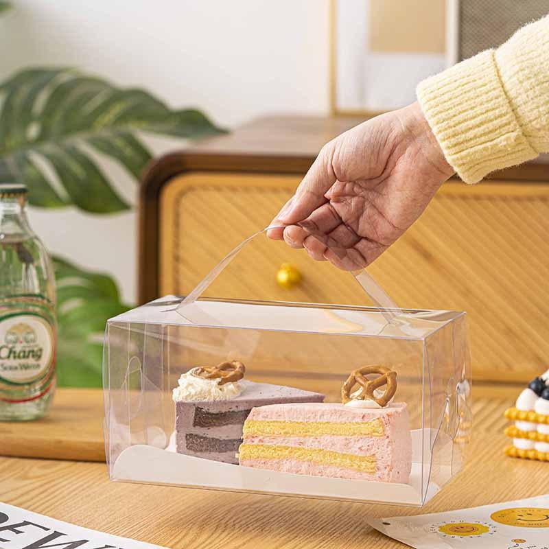 ប្រអប់ថ្លាដៃថ្លា Mirror Cake Box 