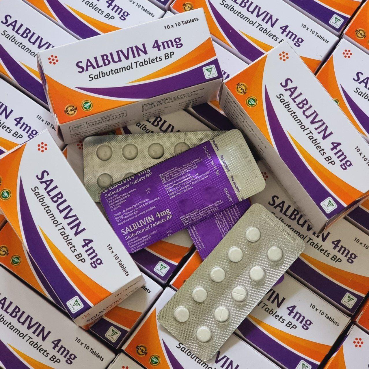 SALBUVIN 4 (Salbutamol, B/10x10)Expired:04/26 ប្រអប់