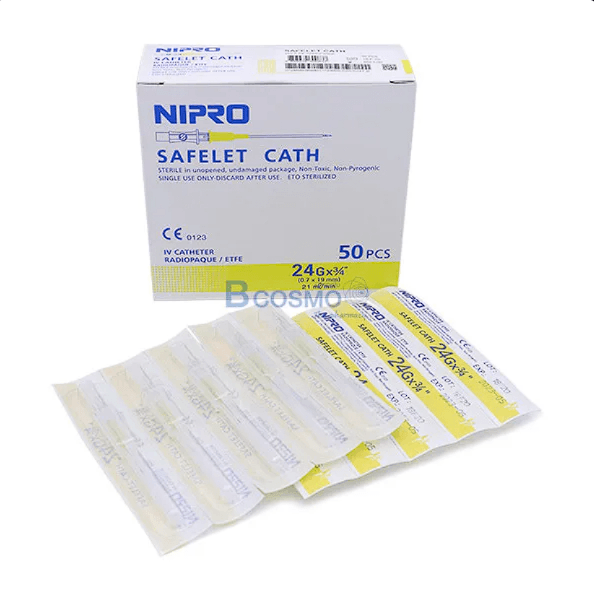 NIPRO CATHETER 24G 50pcs 08/2028 ប្រអប់