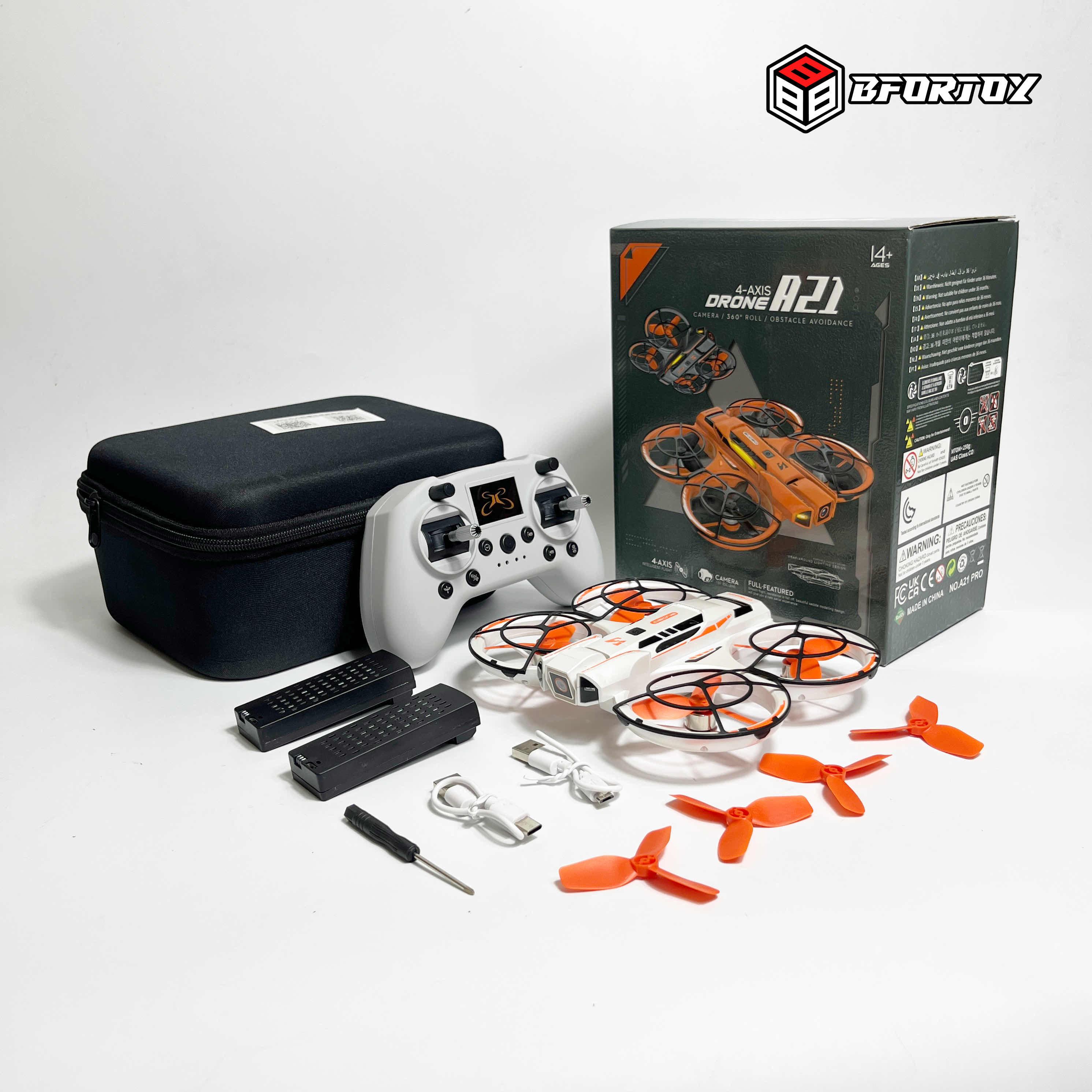 A21 4axis Drone ជាមួយកាមេរ៉ាកំរិត 4K ថតរូបបានច្បាស់គួរសម - ឈុតតេឡេធម្មតា + ថ្ម 2 គ្រាប់