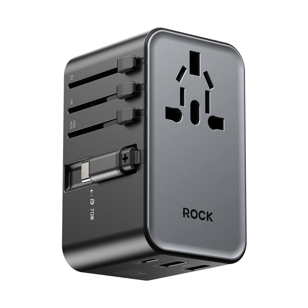 ROCK PD70W Travel Adapter with Retractable Cable