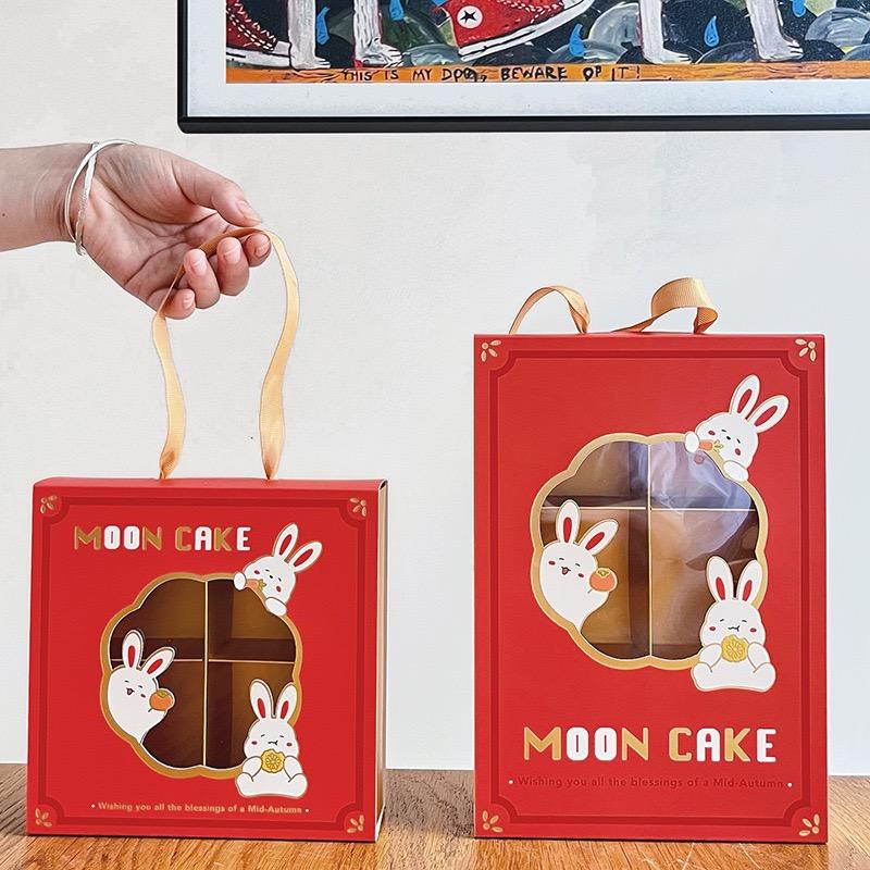 ប្រអប់នំសែនព្រះខែ​ 2024 Moon Cake Box-3 Rabbits 