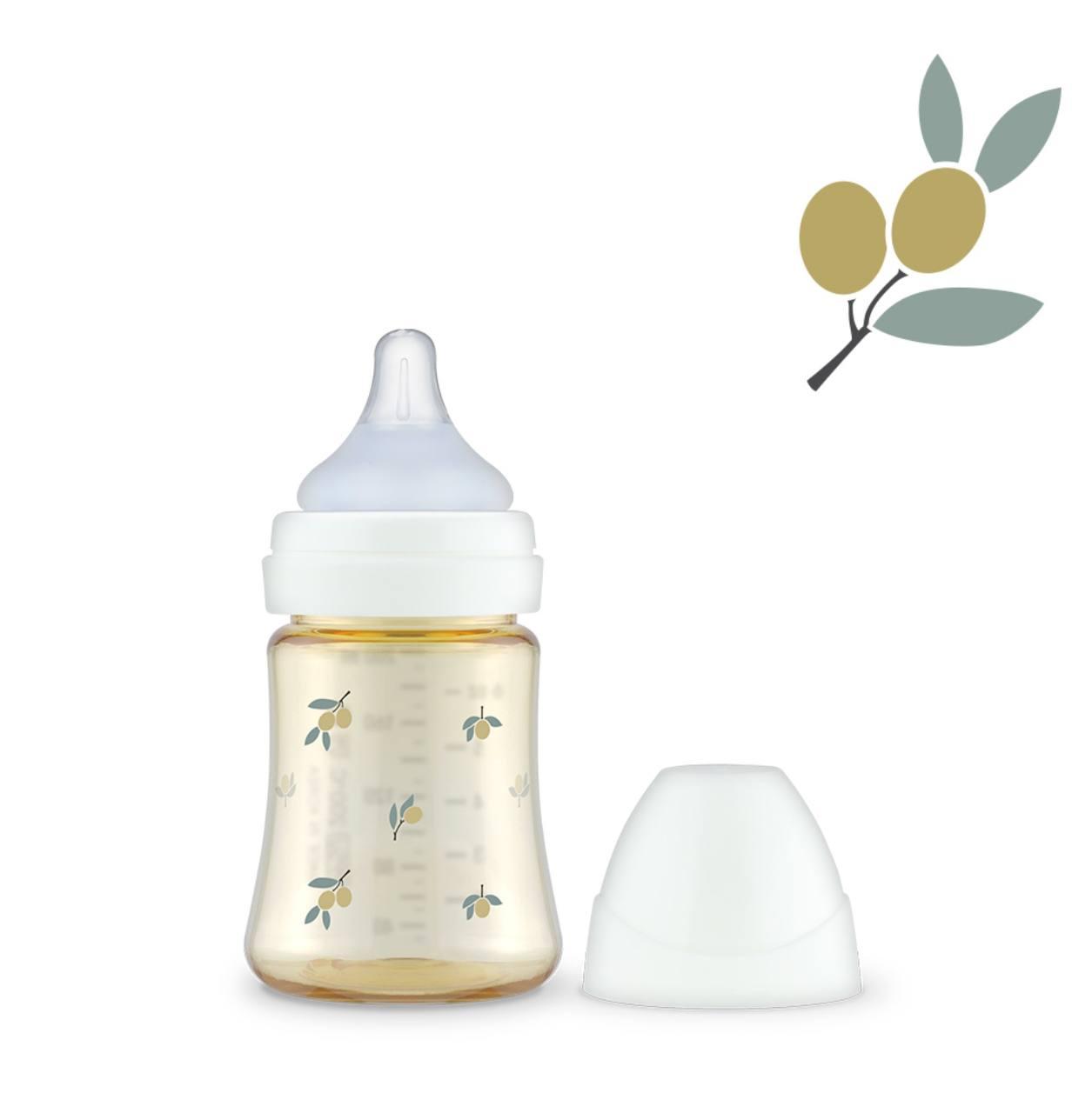 Grosmimi PPSU Milk Bottle Single Pack - Olive Pattern