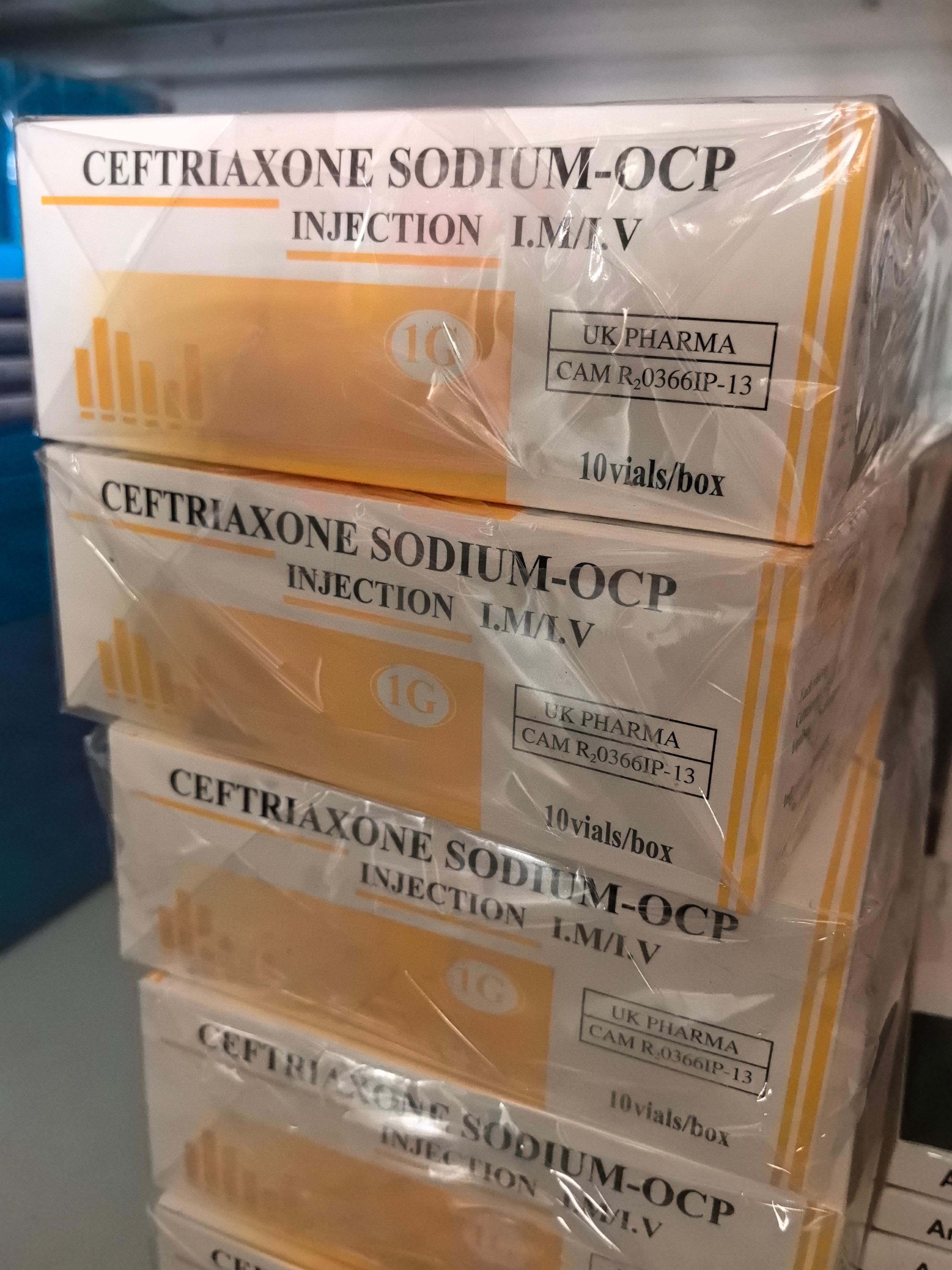 CEFTRIAXONE SODIUM INJ CN 10/AMP 