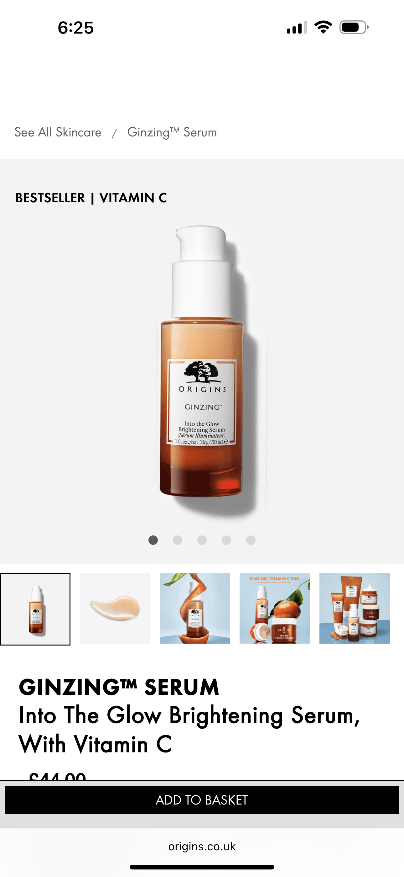 Origins ginzing into glow brightening serum