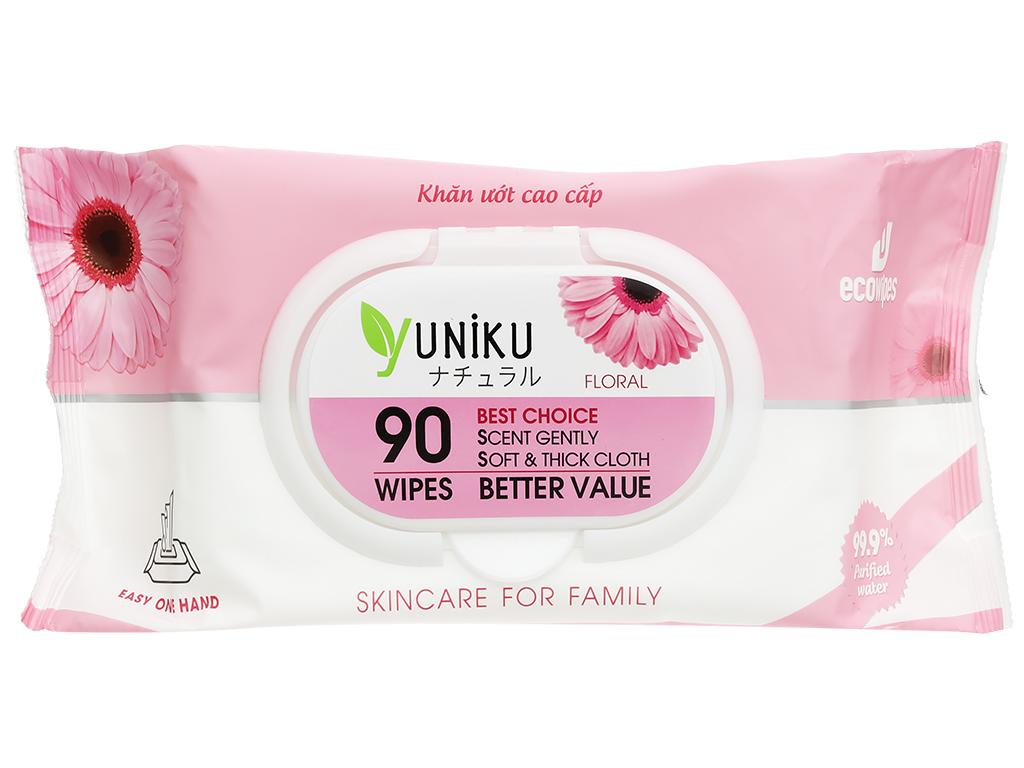 YUNIKU FLORAL 90 WIPES 06/2026  ដុំ