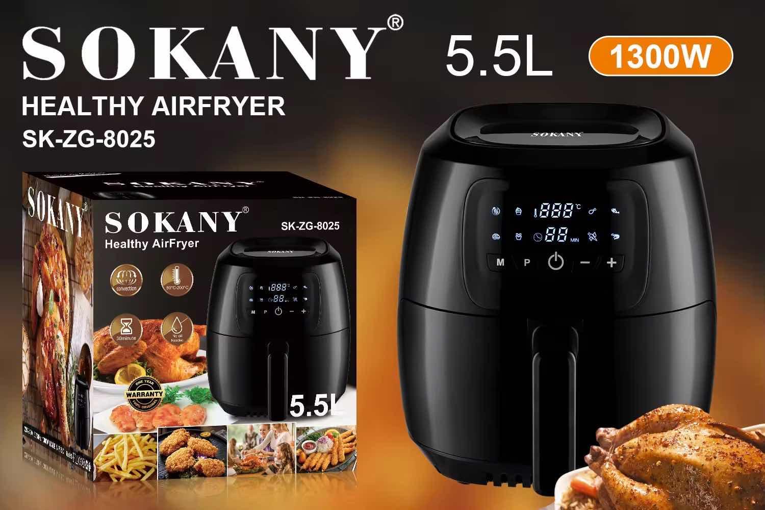 Sokany Air fryer 5,5 L Touch screen 