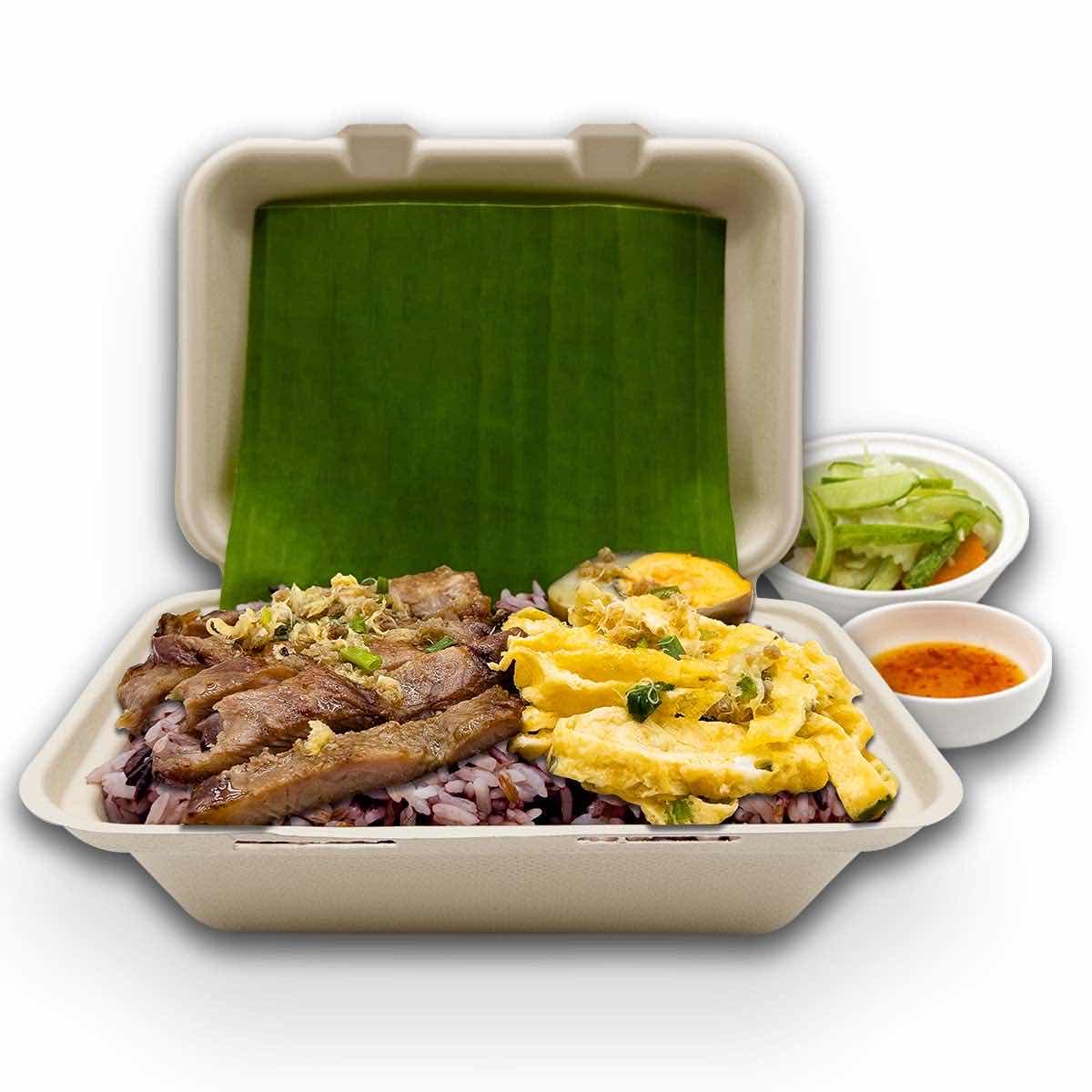 បាយបឋម-បាយសម្រូប ( Primary School Pork Rice-Brown Rice)