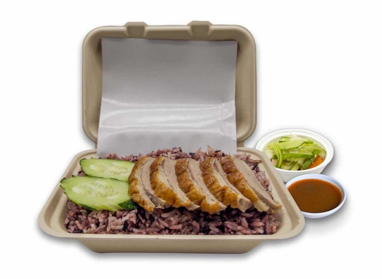 បាយទាខ្វៃ (បាយសម្រូប)- Roasted Duck with Brown Rice