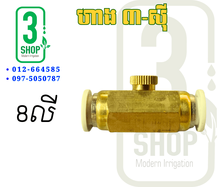 ក្បាលផ្សែងស្ពាន់ ខ្នាតទុយោ 8លី រន្ធទឹក ធំ