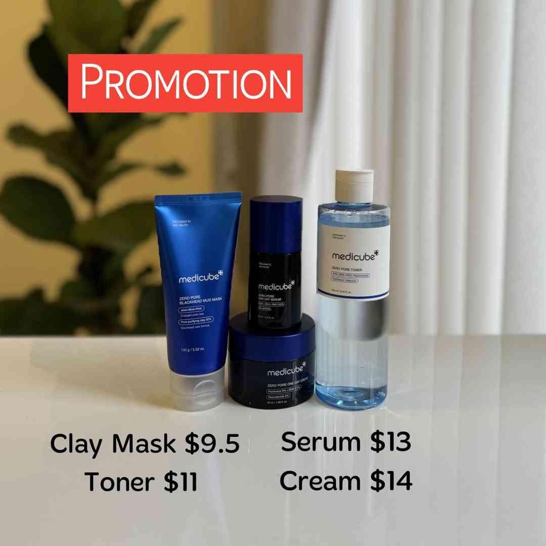 Medicube Zero Pore Clay Mask Toner Serum Cream 