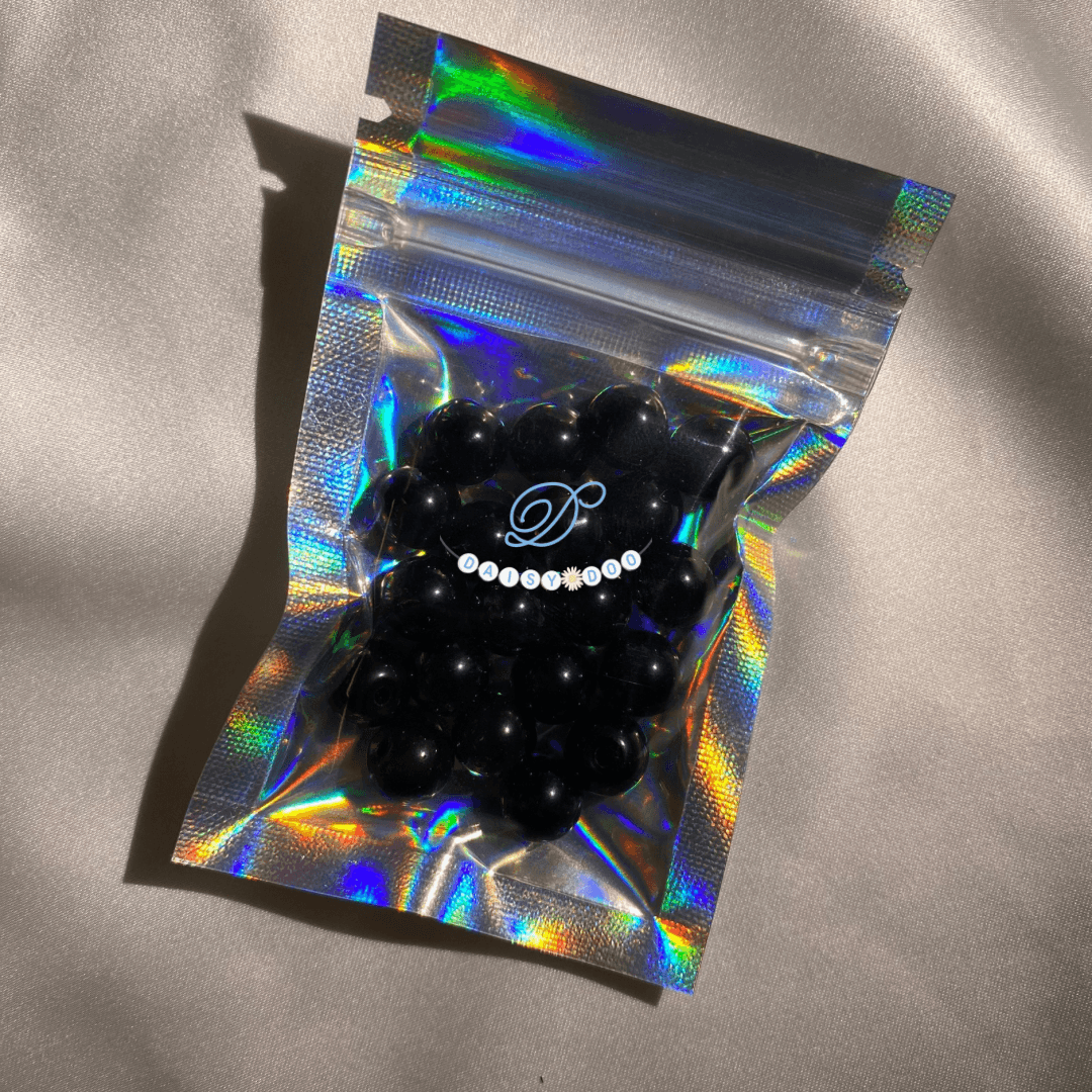 8mm Black Glass Bead