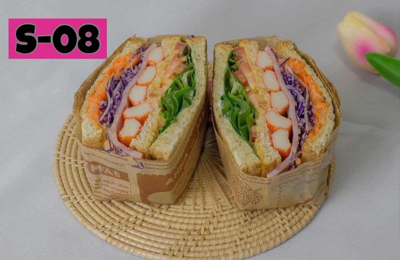 សាំងវិច ប្រហិតក្តាម+សាច់ហេម/ Sandwich Ham+Crab meatballs