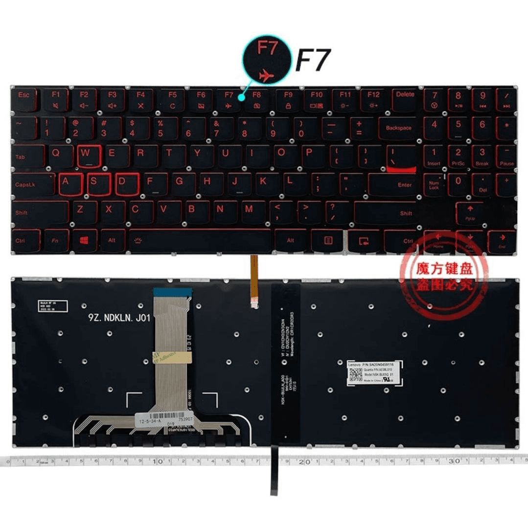 Keyboard Laptop Lenovo Y520 Y720-15IKB R520 Y7000 Y530 Y730 Y540 Red Light
