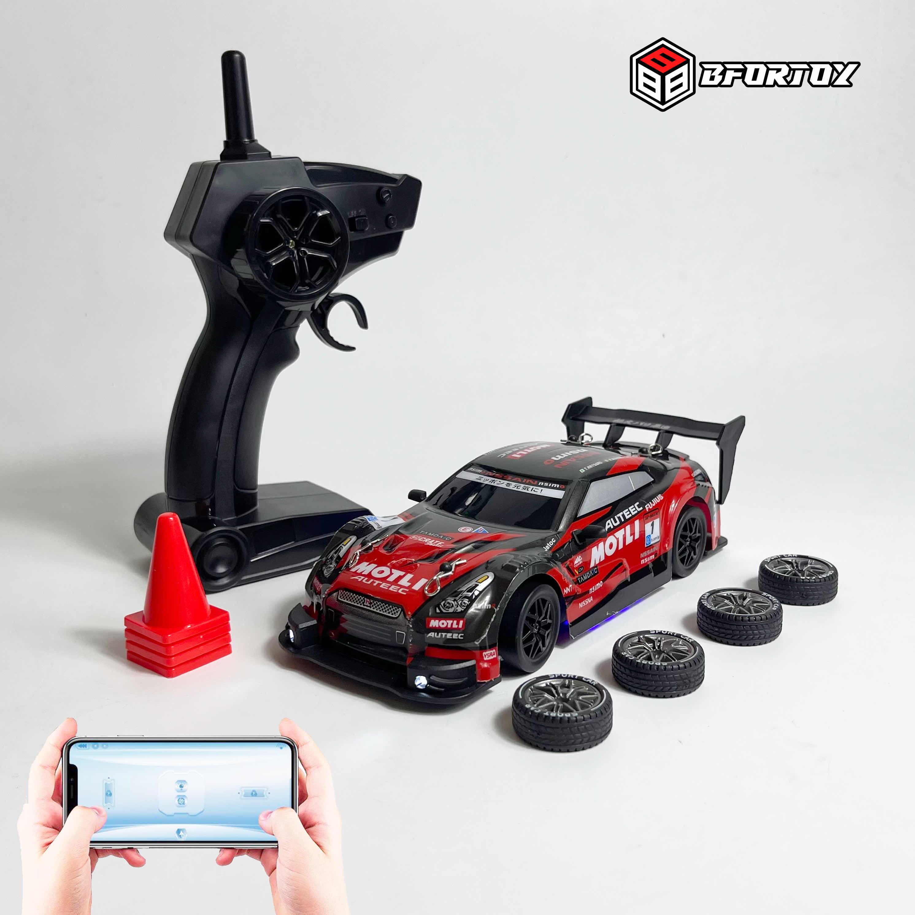 ឡានបញ្ចា Drift Rc ទំហំ 1/24 - GTR អាចបញ្ចាតាម App & Remote control