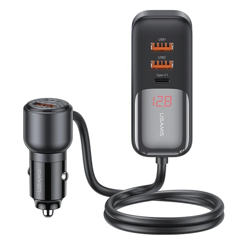 USAMS 165W Digital Display Fast Car Charger with Cable