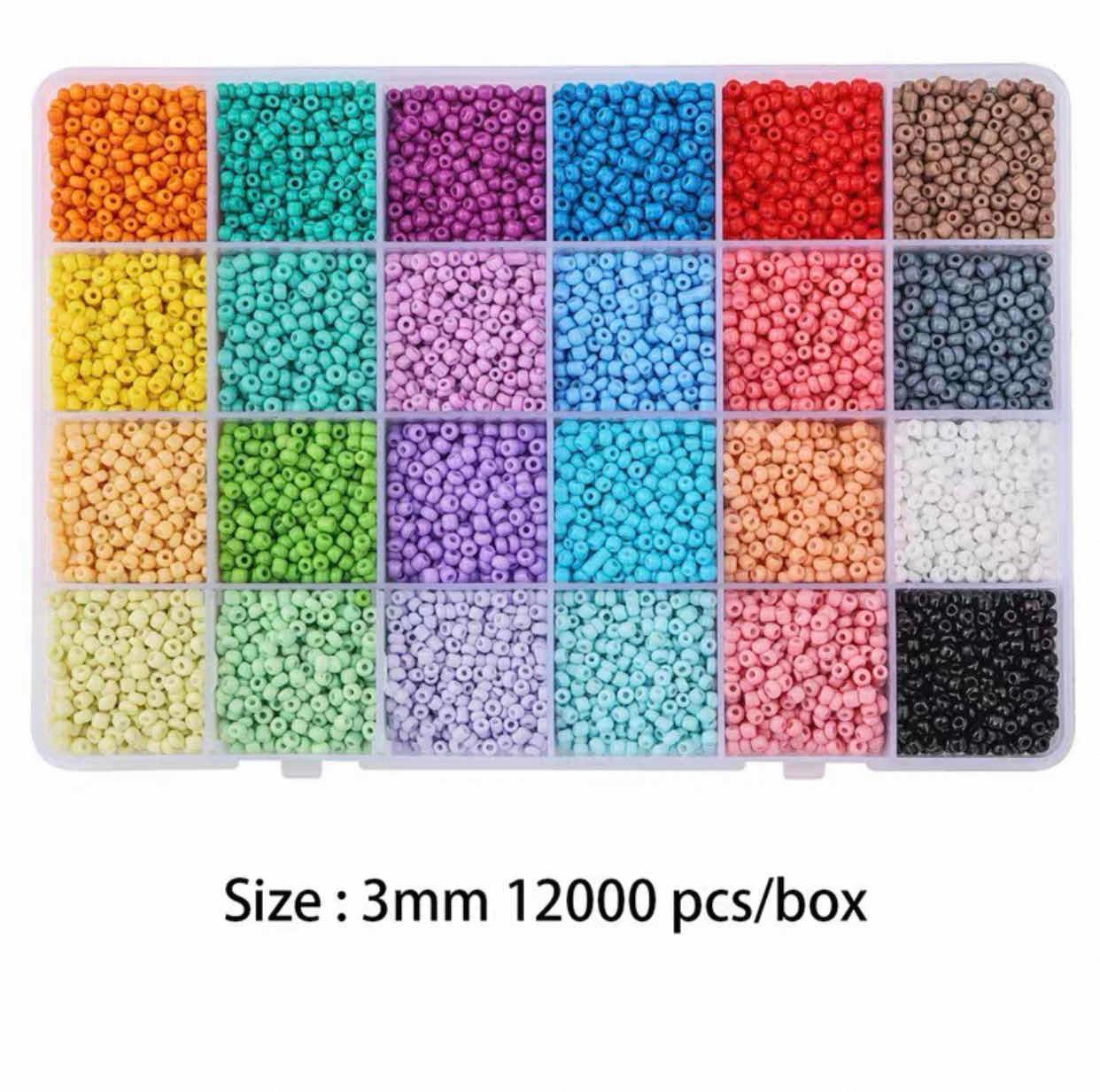24 Light color solid beads