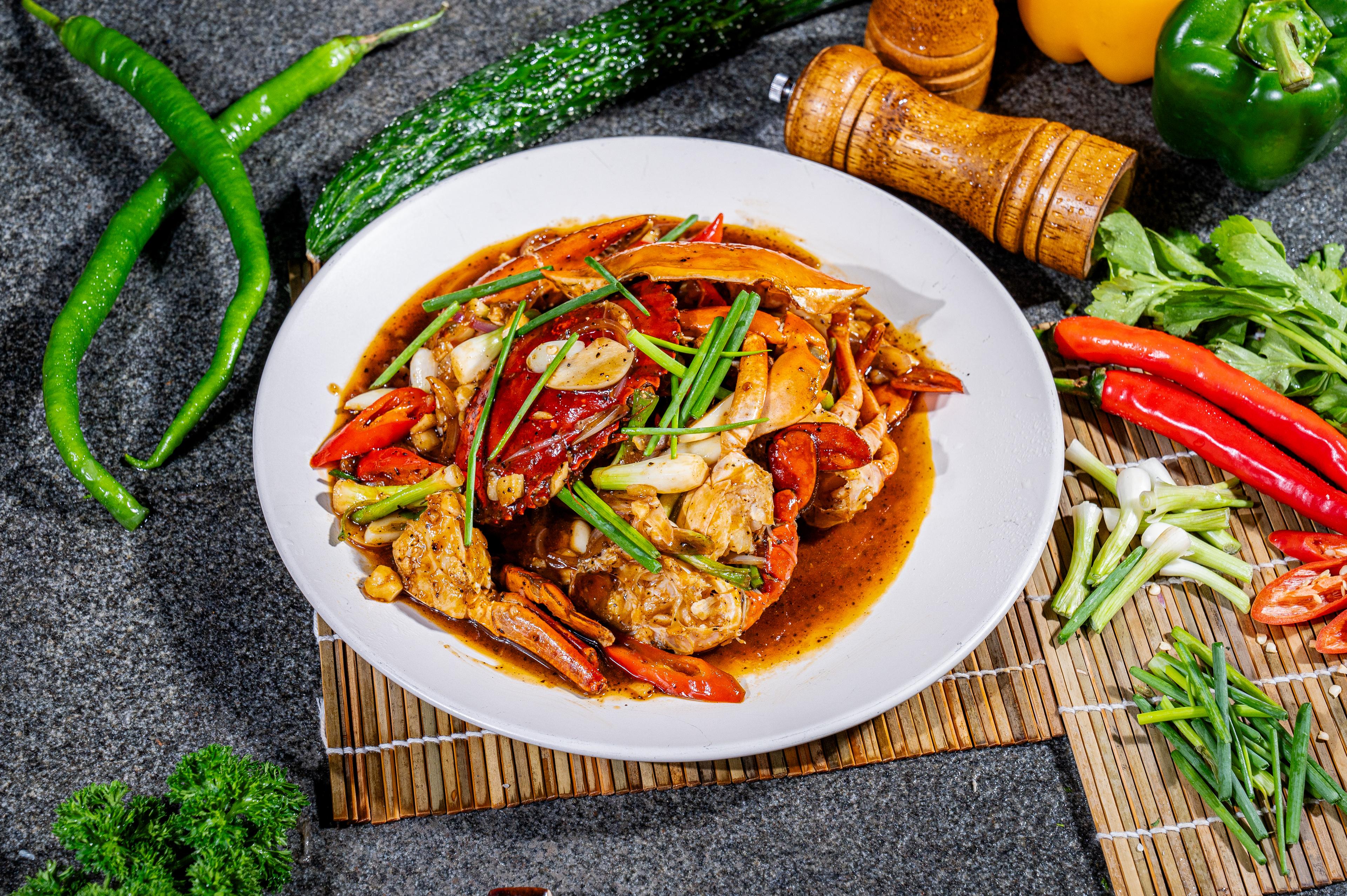 ក្តាមឆាប្រៃផ្អែម Stir fried mud crab  甜咸蟹