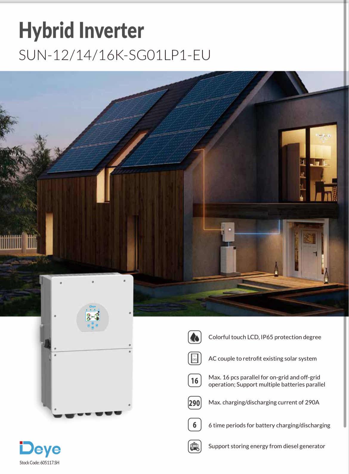 DEYE Hybrid 16Kw 1Phase 48V