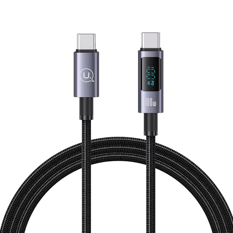 USAMS Digital Display Type-C to Type-C Cable 100W