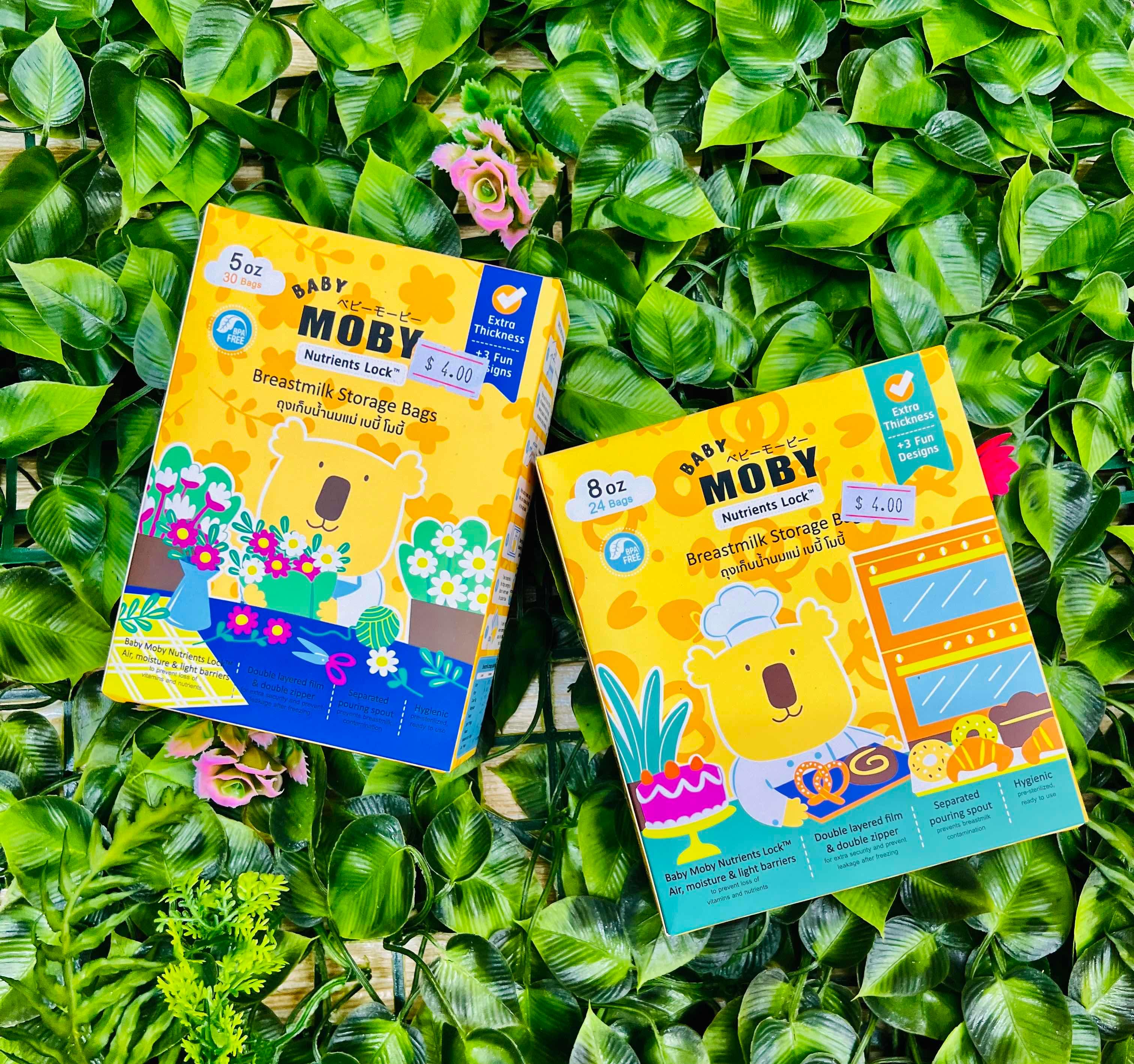 ថង់ដាក់ទឹកដោះ Moby 4.5$