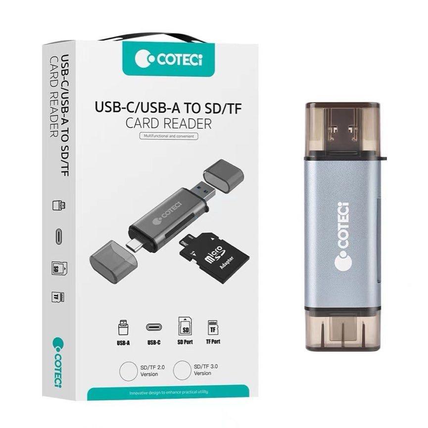 COTECI USB-C/USAB-A To SD/TF Card Reader