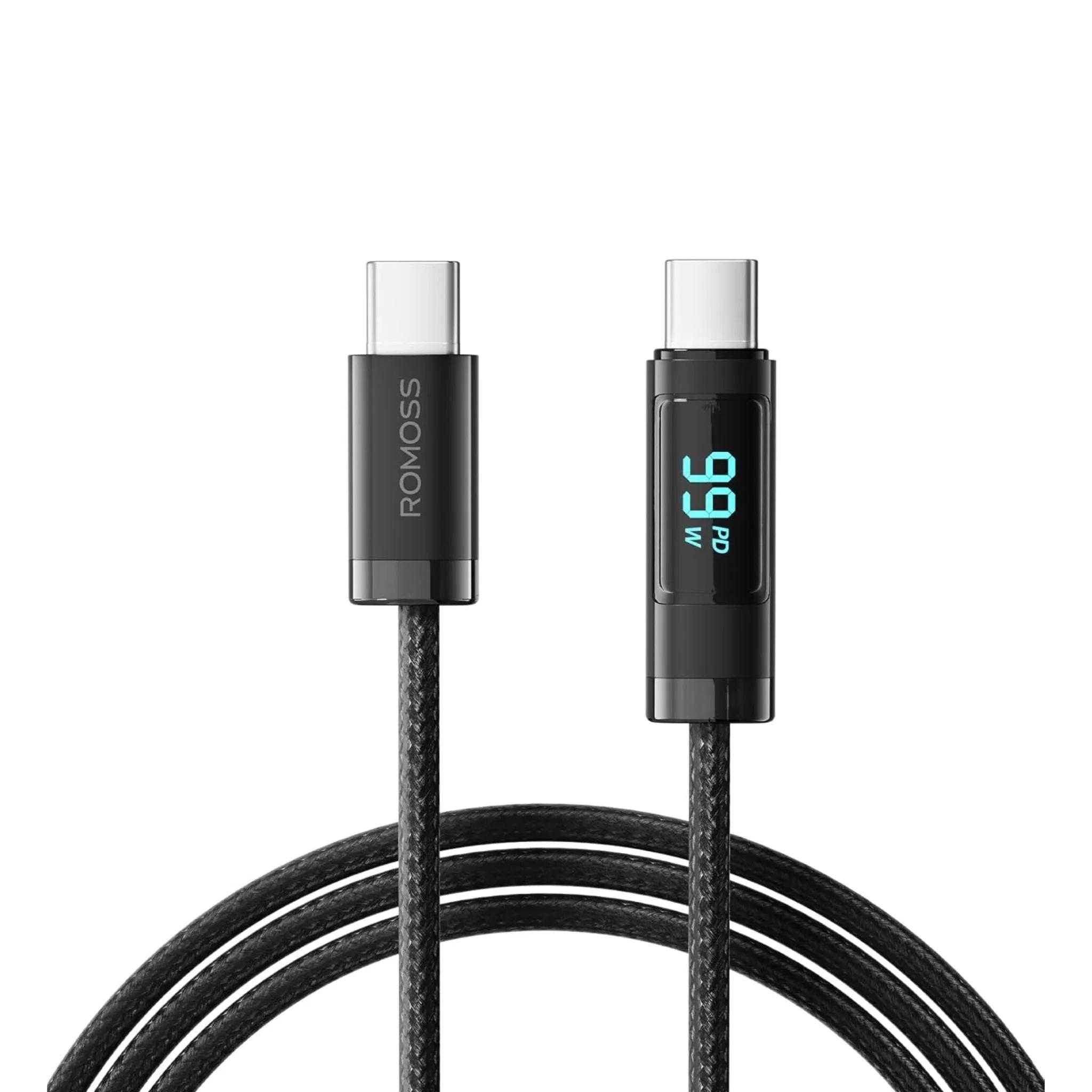 ROMOSS 100W USB-C to USB-C Digital Display Charging Cable