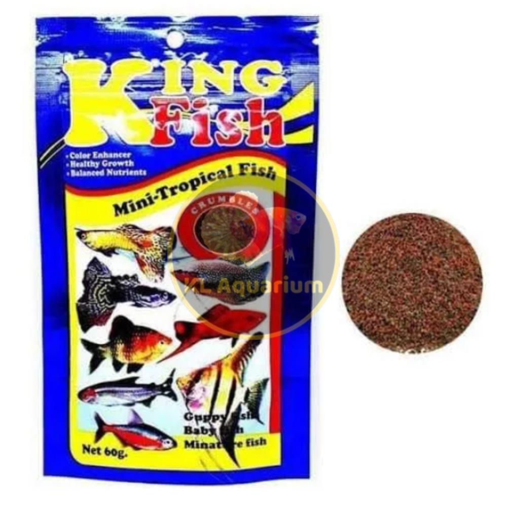 ចំណីត្រី King Fish Mini Tropical Fish (គ្រាប់ម៉ត់ Mini Pallet) 60g