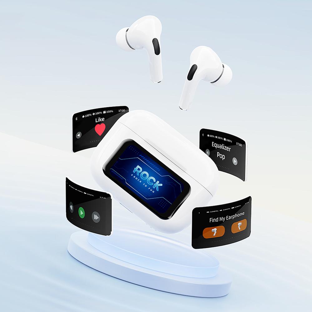 ROCK S1 Smart Touch Screen TWS Earphones