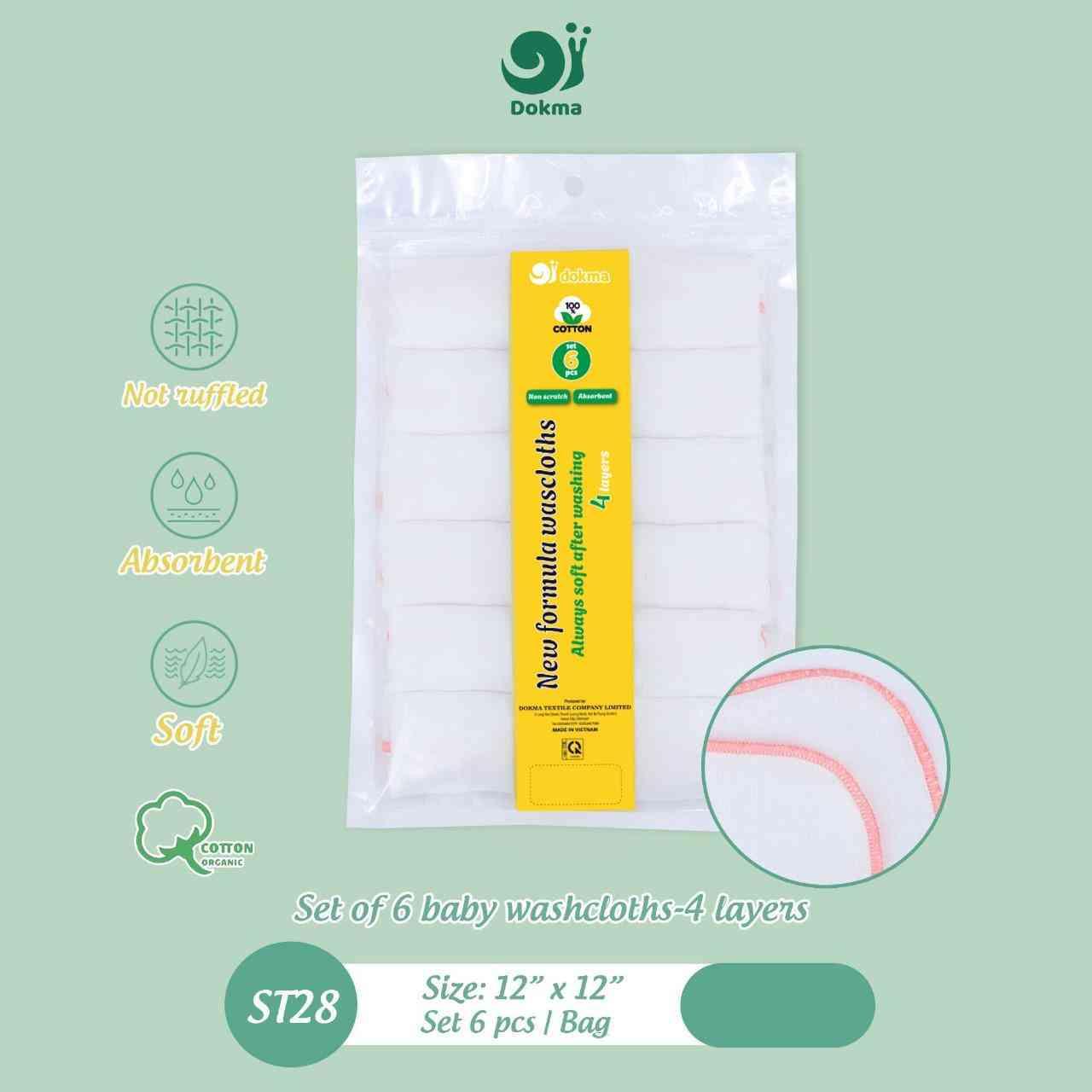 កន្សែងជូត Organic 4ស្រទាប់
