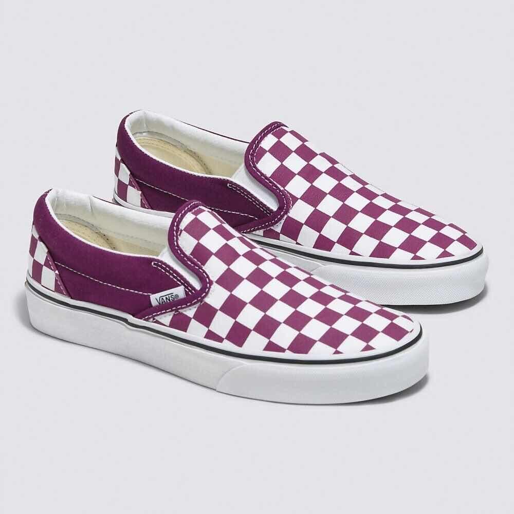 New Vans Classic Slip-On Color Theory Checkerboard Dark Purple 