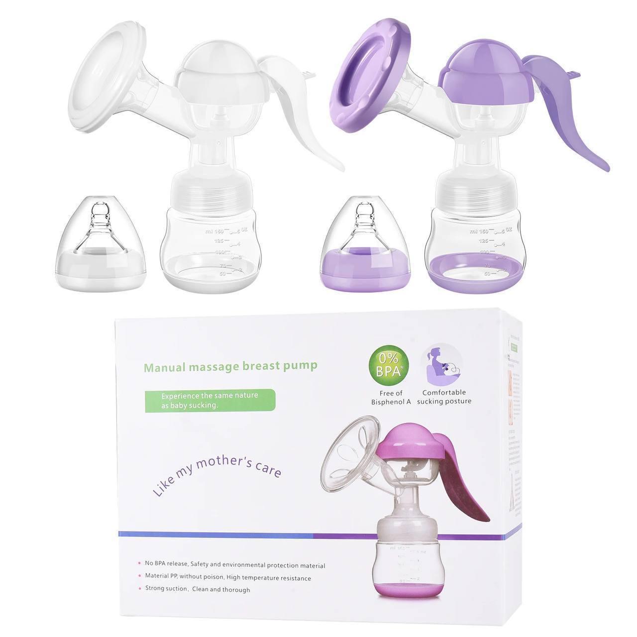 Manual massage breast pump