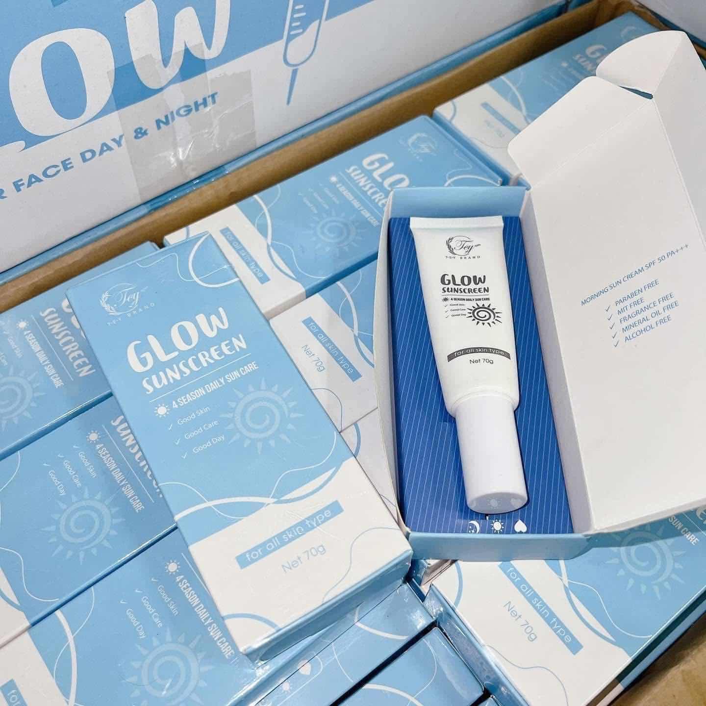 Glow suncream