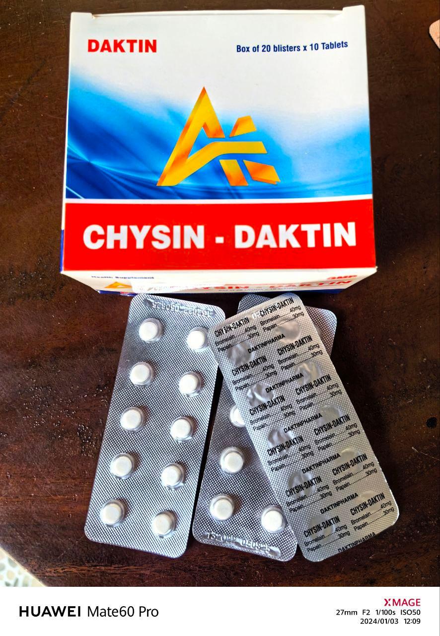 CHYSIN DAKTIN B/20x10 (Bromelain & Papain Expired:08/25) ប្រអប់