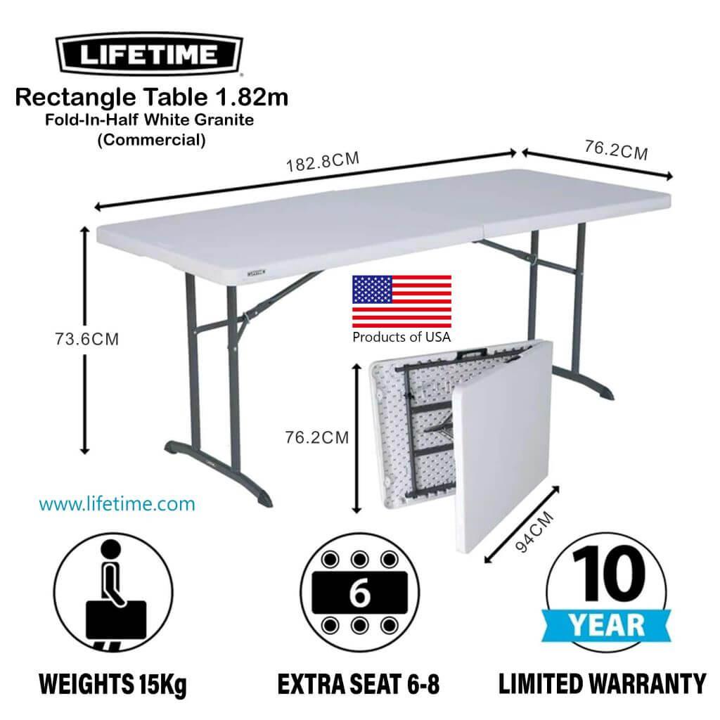 Rectangle Table 1.8m Commercial