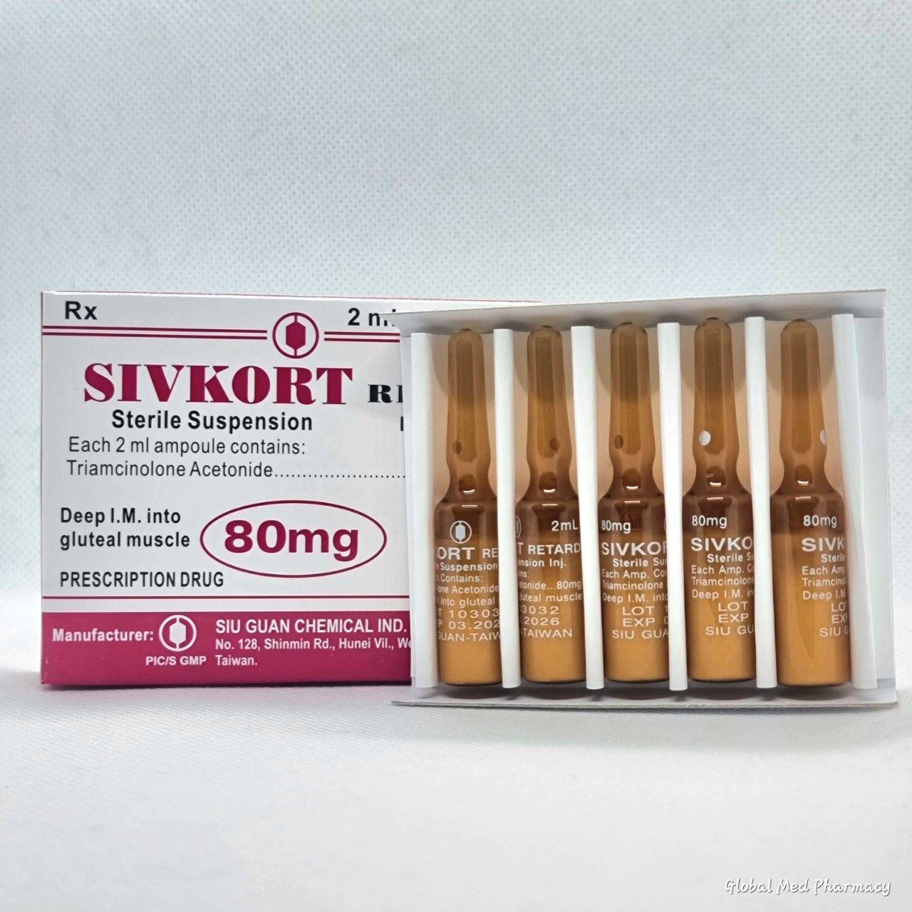 SIVKORT (Triamcinolone 80mg) Inj B/5amp 04/2027