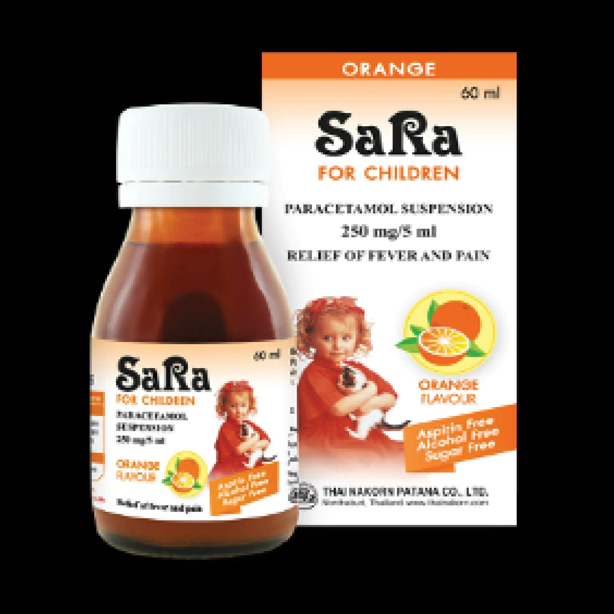 SARA Orange 250/5ml Expired:07/26 ដប