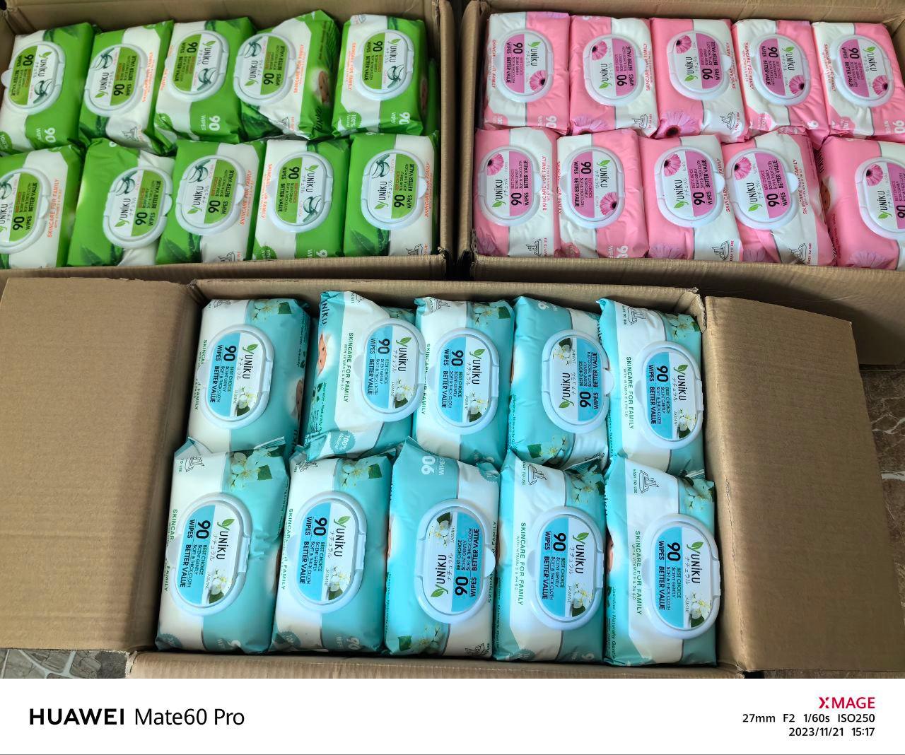 Yuniku ALOE VERA 90 Wipes 06/2026  ដុំ