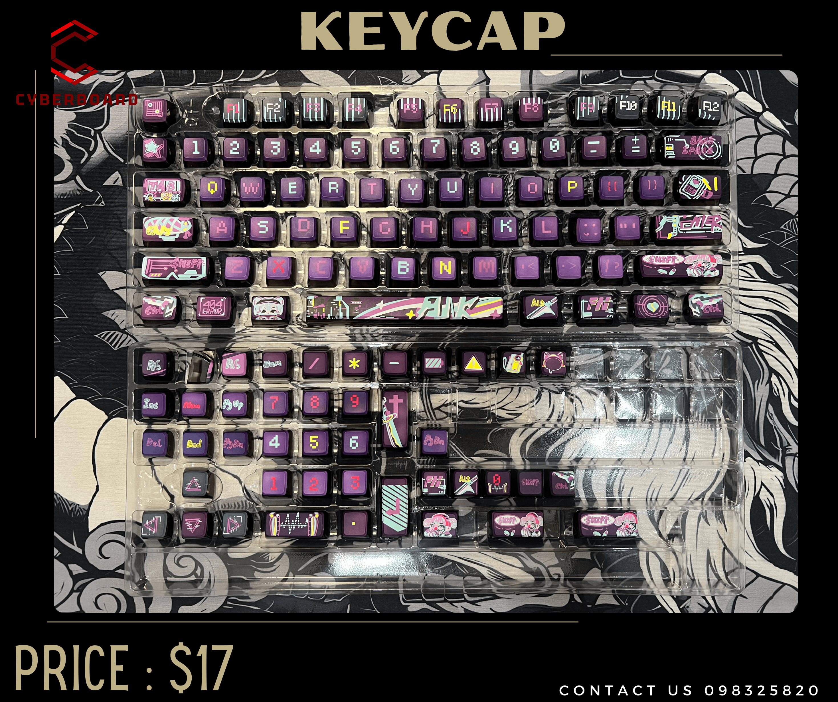 Dark night purple theme keycap