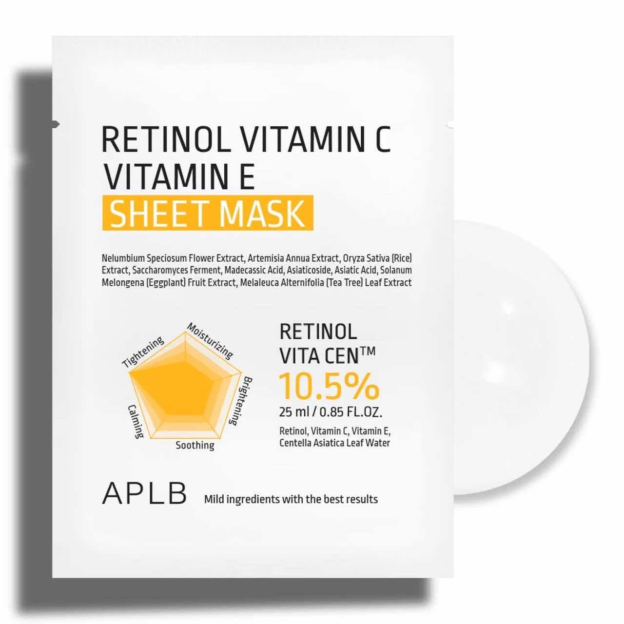 APLB Retinol Vitamin C Vitamin E Sheet Mask 