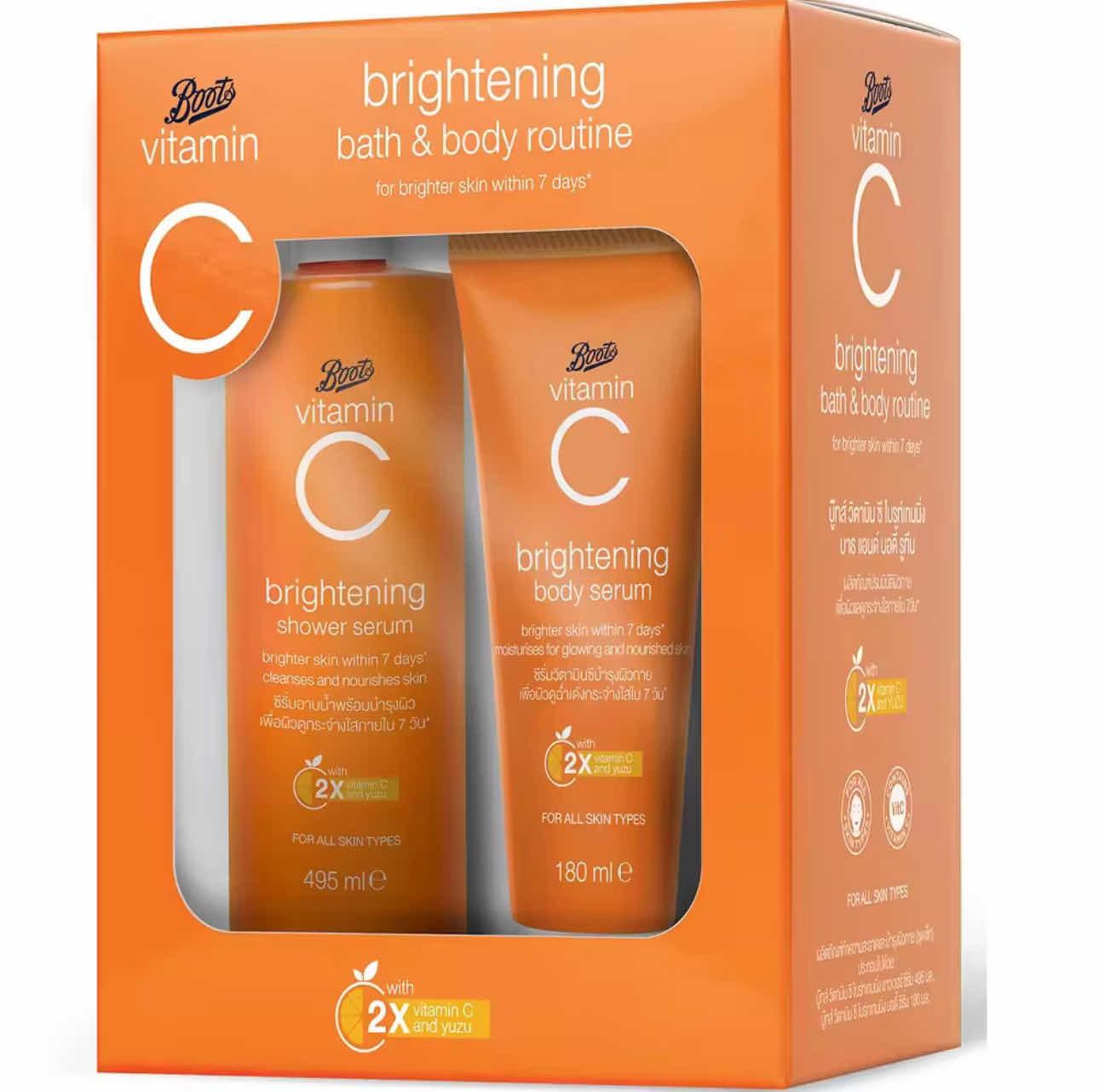 Boots Vitamin C Brightening Bath & Body Routine