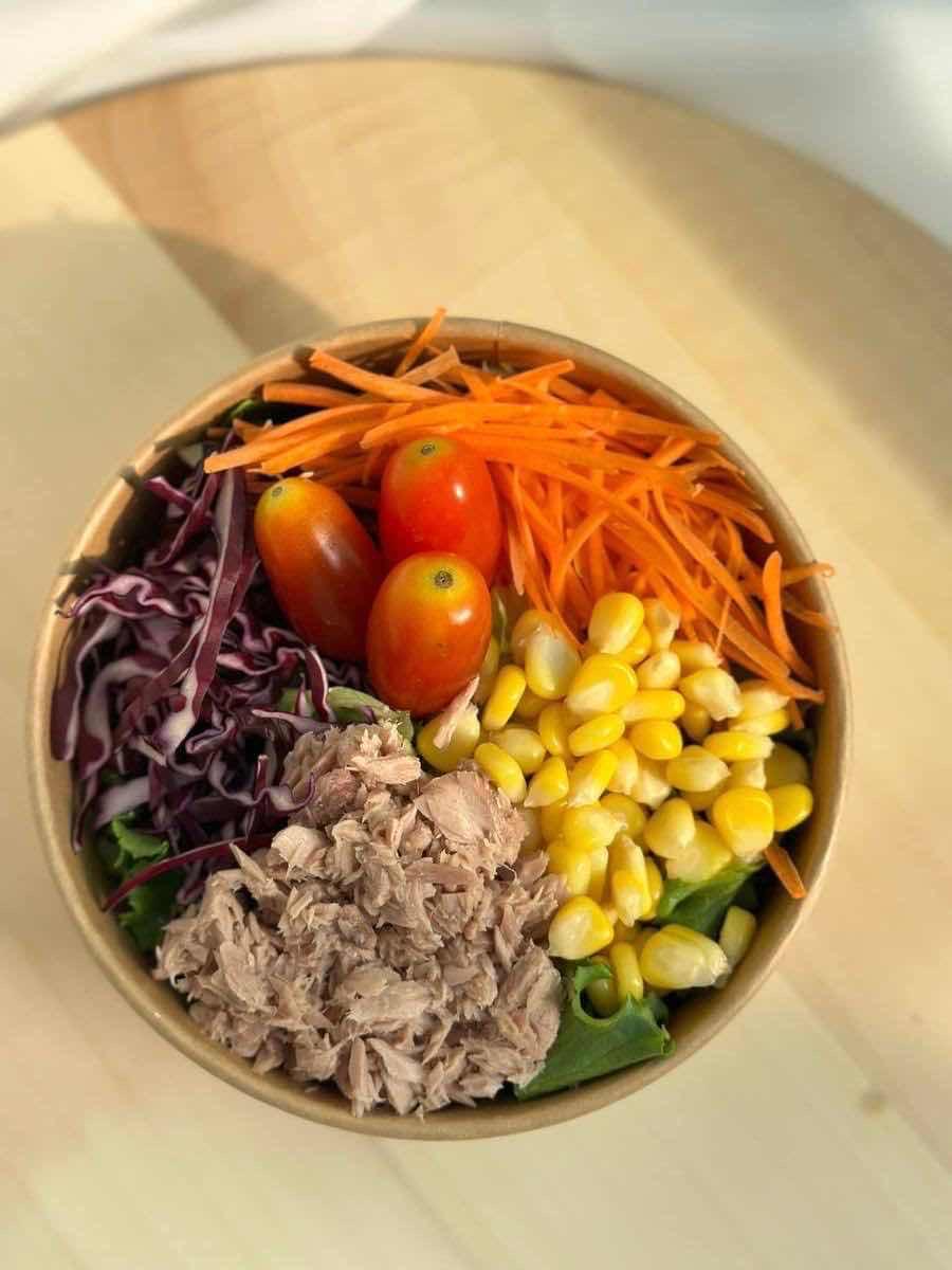 សាឡាដធូណា+ពោត/salad tuna fish+corn